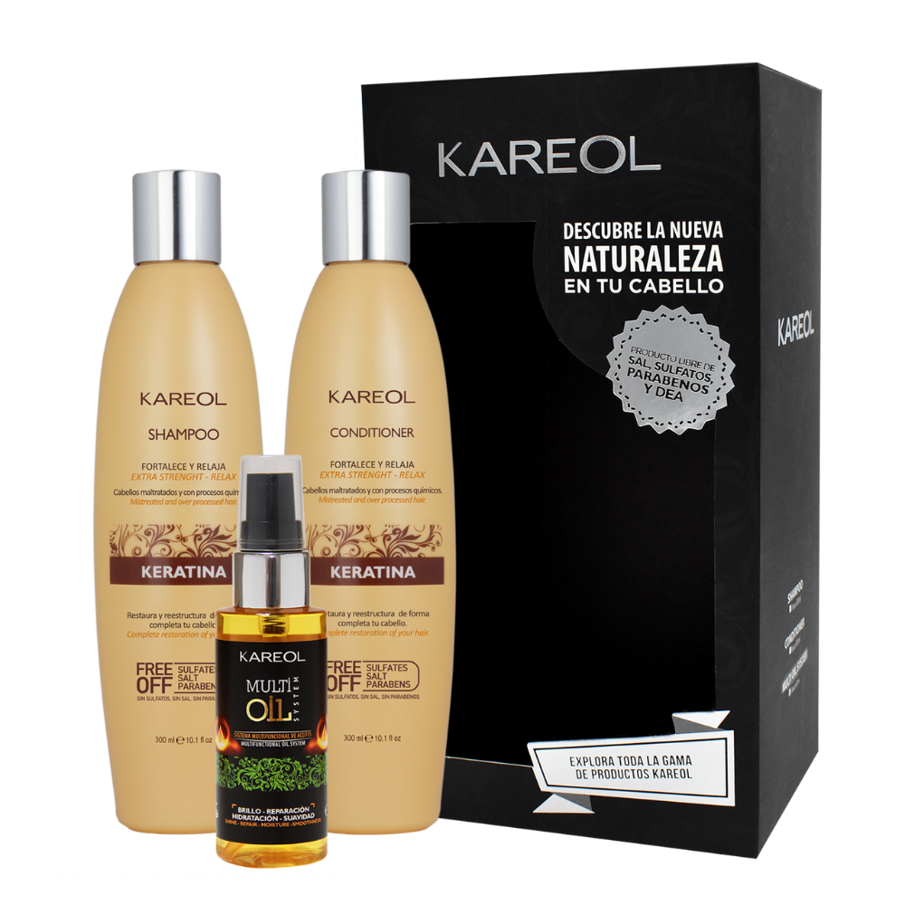 KAREOL PACK KERATINA CHAMPU+ACOND+MULTI OIL
