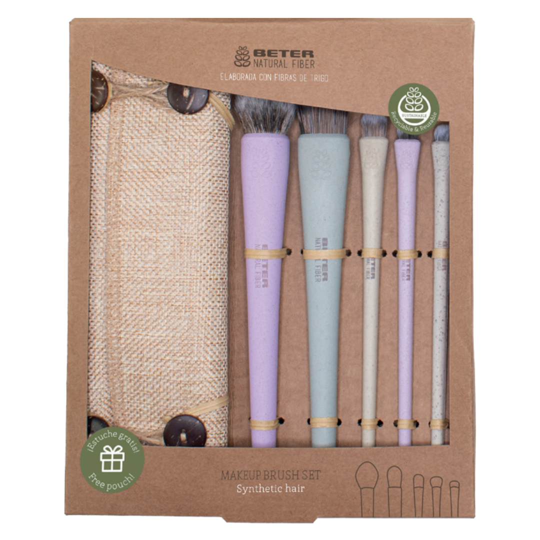 BETER SET 5 BROCHAS MAQUILLAJE NATURAL FIBER