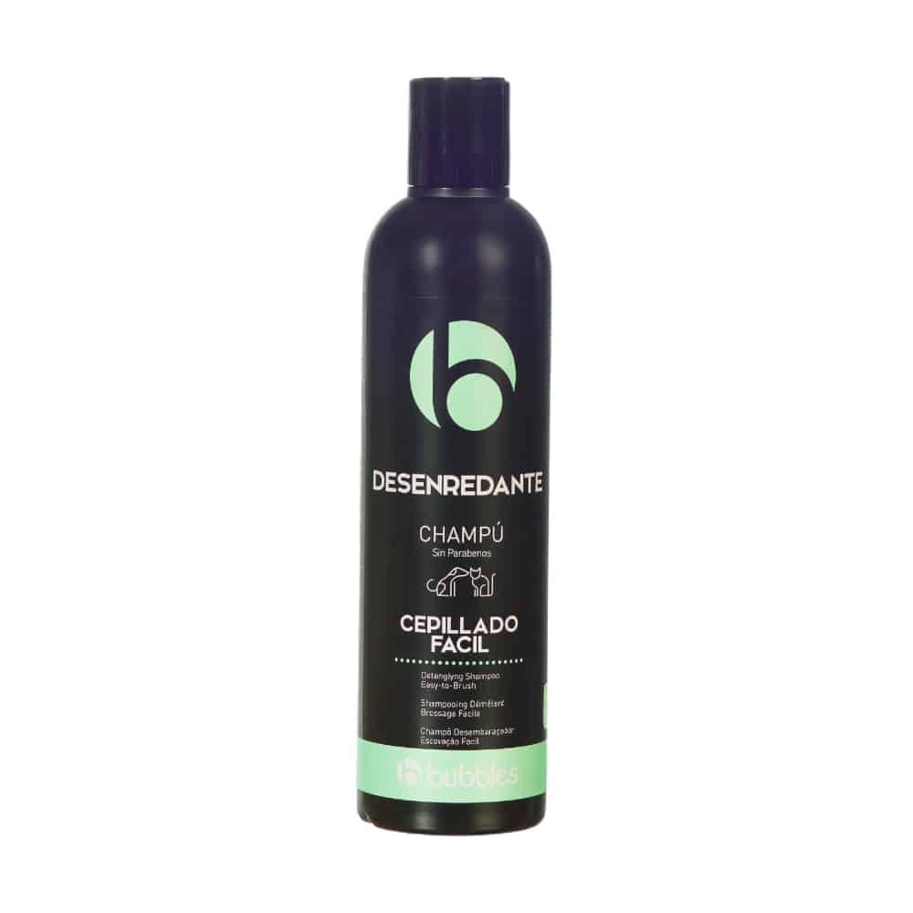 BUBBLES CHAMPU MASCOTAS DESENREDANTE CEPILLADO FACIL 250 ml.