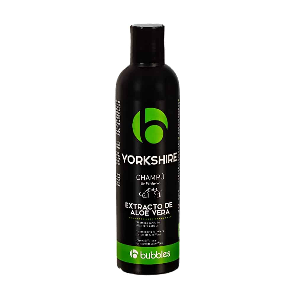 BUBBLES CHAMPU YORKSHIRE PERROS EXTRACTO DE ALOE VERA 250 ml.