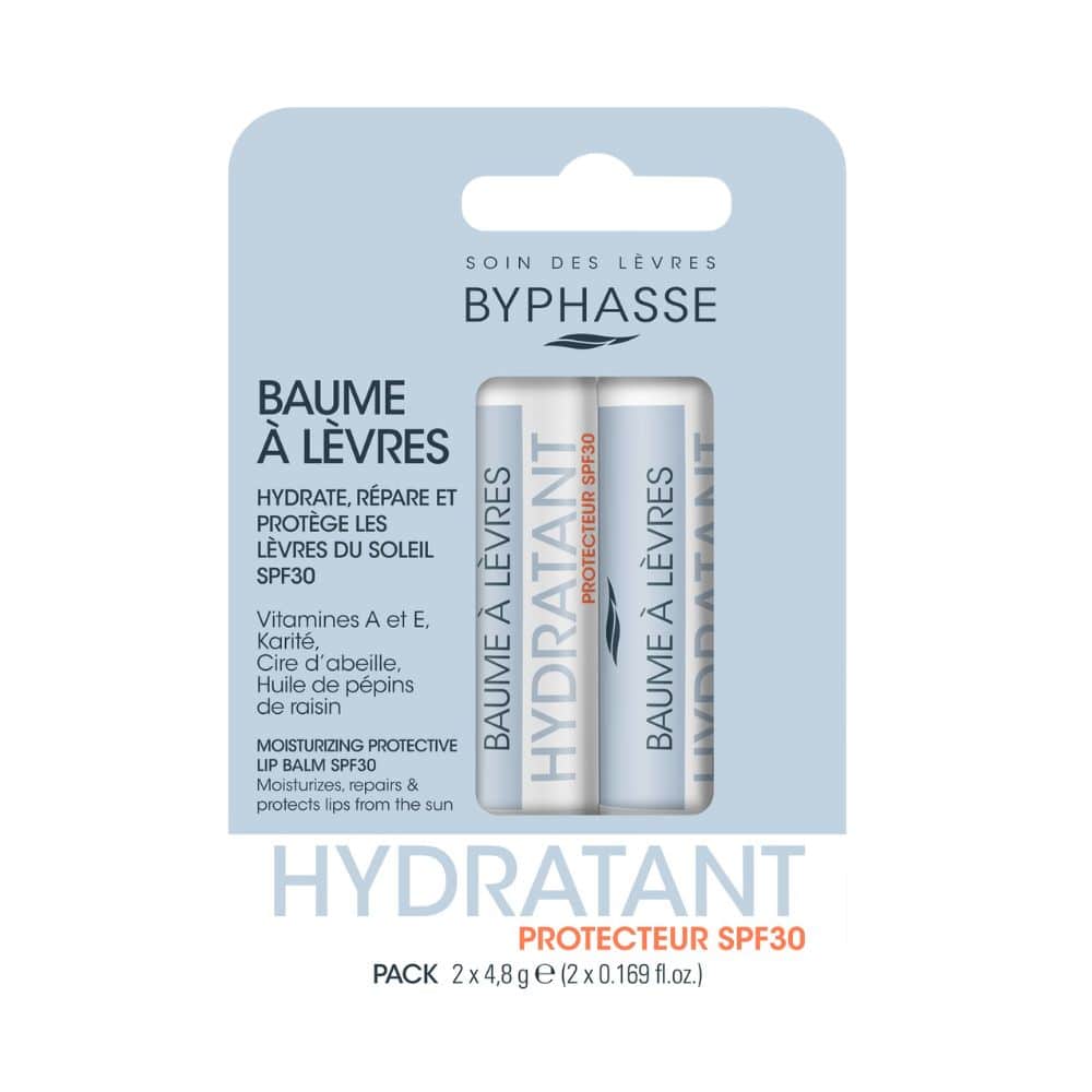 BYPHASSE BÁLSAMO LABIAL HIDRATANTE PROTECTOR SPF30 2 x 4,8 grs.