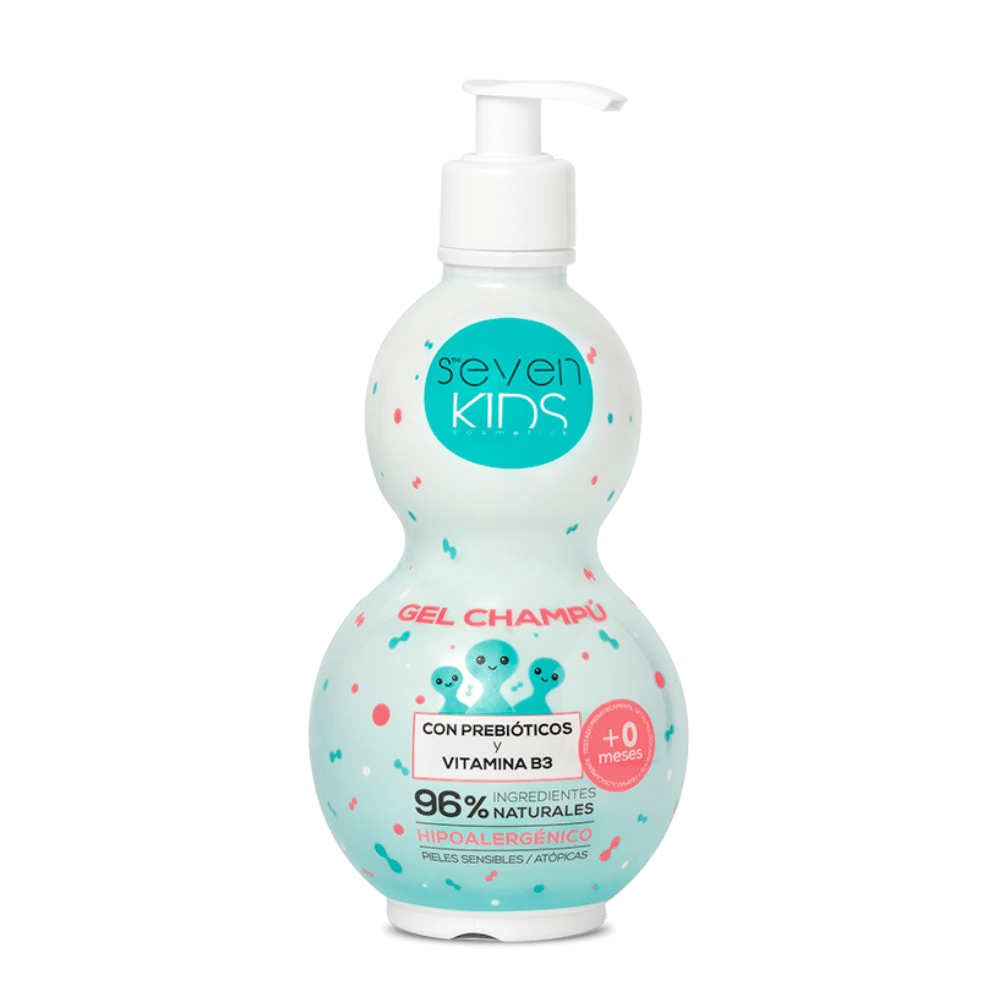 SEVEN KIDS GEL CHAMPÚ PREBIÓTICOS Y VITAMINA B3 400 ml.